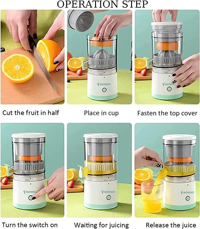 Citrus Juicer Electric Orange Squeezer Lemon Squeezer Electric High Juice Yield Juicer USB Charging USB Charging Lime Press Wireless Portable Travel Juice Mate