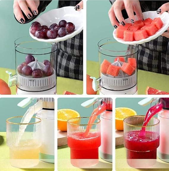 Citrus Juicer Electric Orange Squeezer Lemon Squeezer Electric High Juice Yield Juicer USB Charging USB Charging Lime Press Wireless Portable Travel Juice Mate